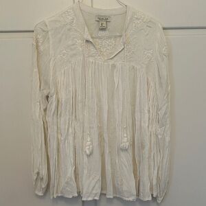 LIKE NEW Rachel Zoe Cream Boho Blouse